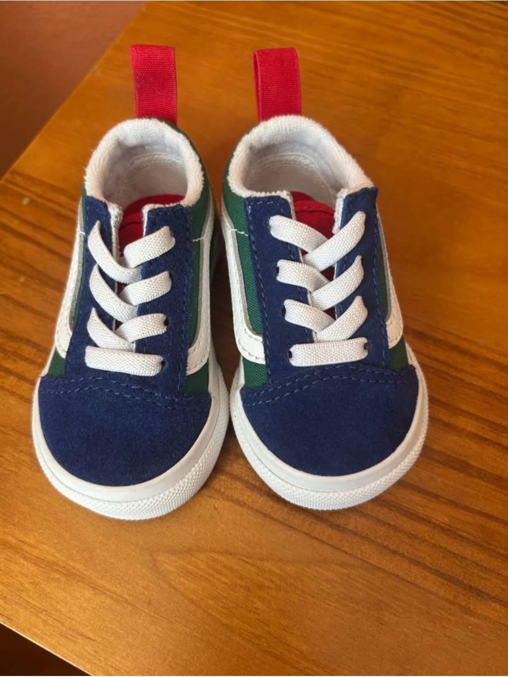 Vans Toddler Navy, Green & Red Colorblock Lace-Up Sneakers